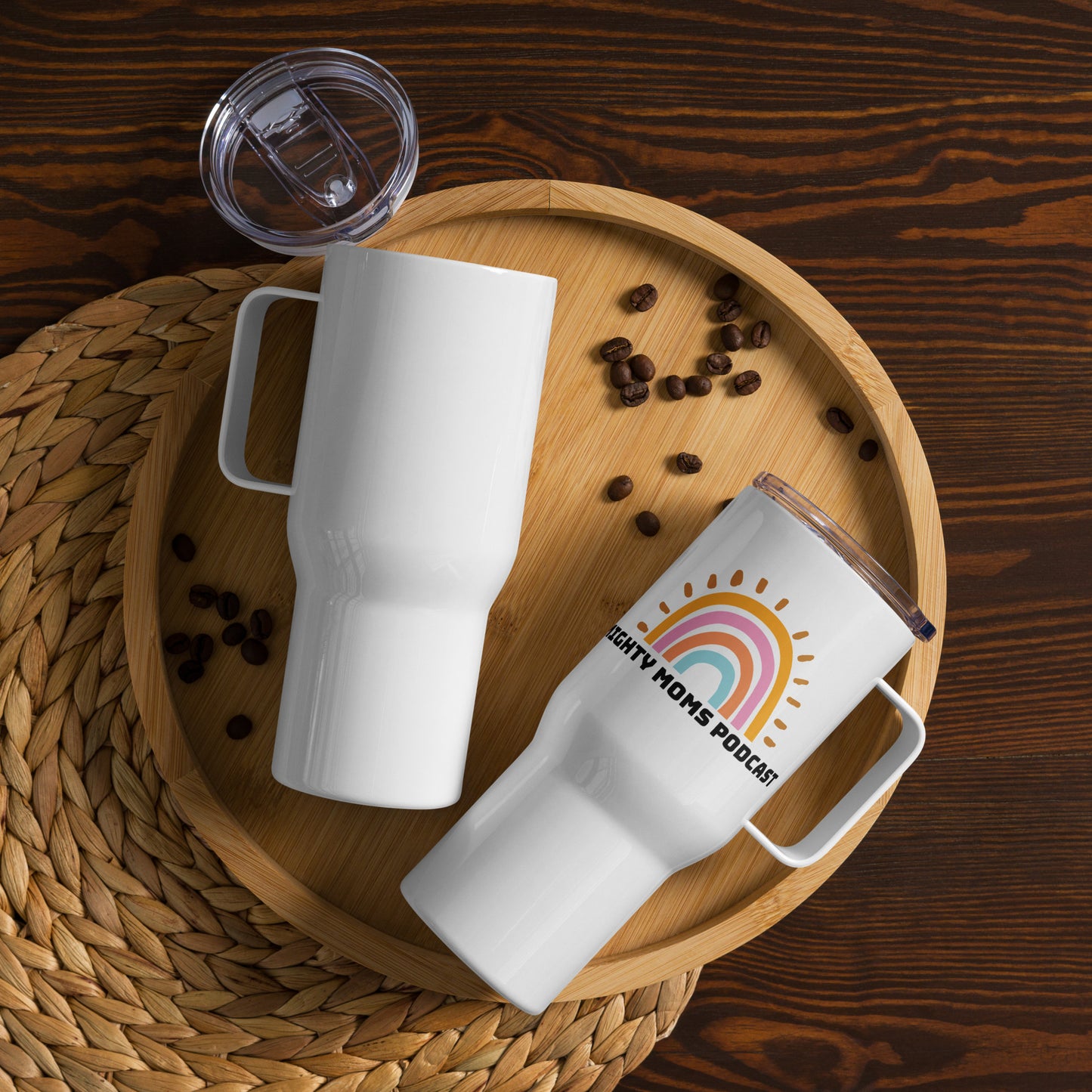 MM Rainbow Travel mug with a handle